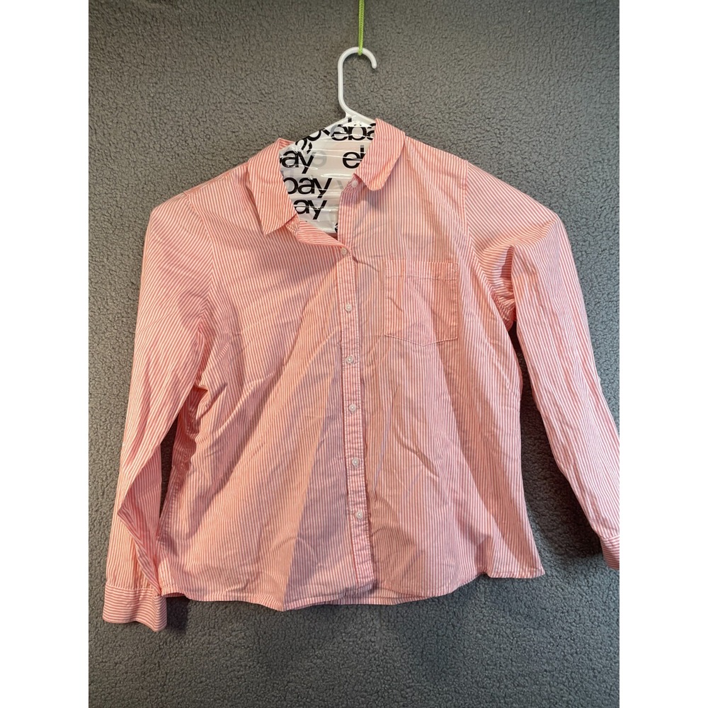 Croft & Barrow Dress Shirt Women XL orange Long Sleeve cotton